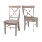 International Concepts Set of 2 X-Back Chairs with Solid Wood Seats, Washed Gray Taupe C09-613P - alternate 3